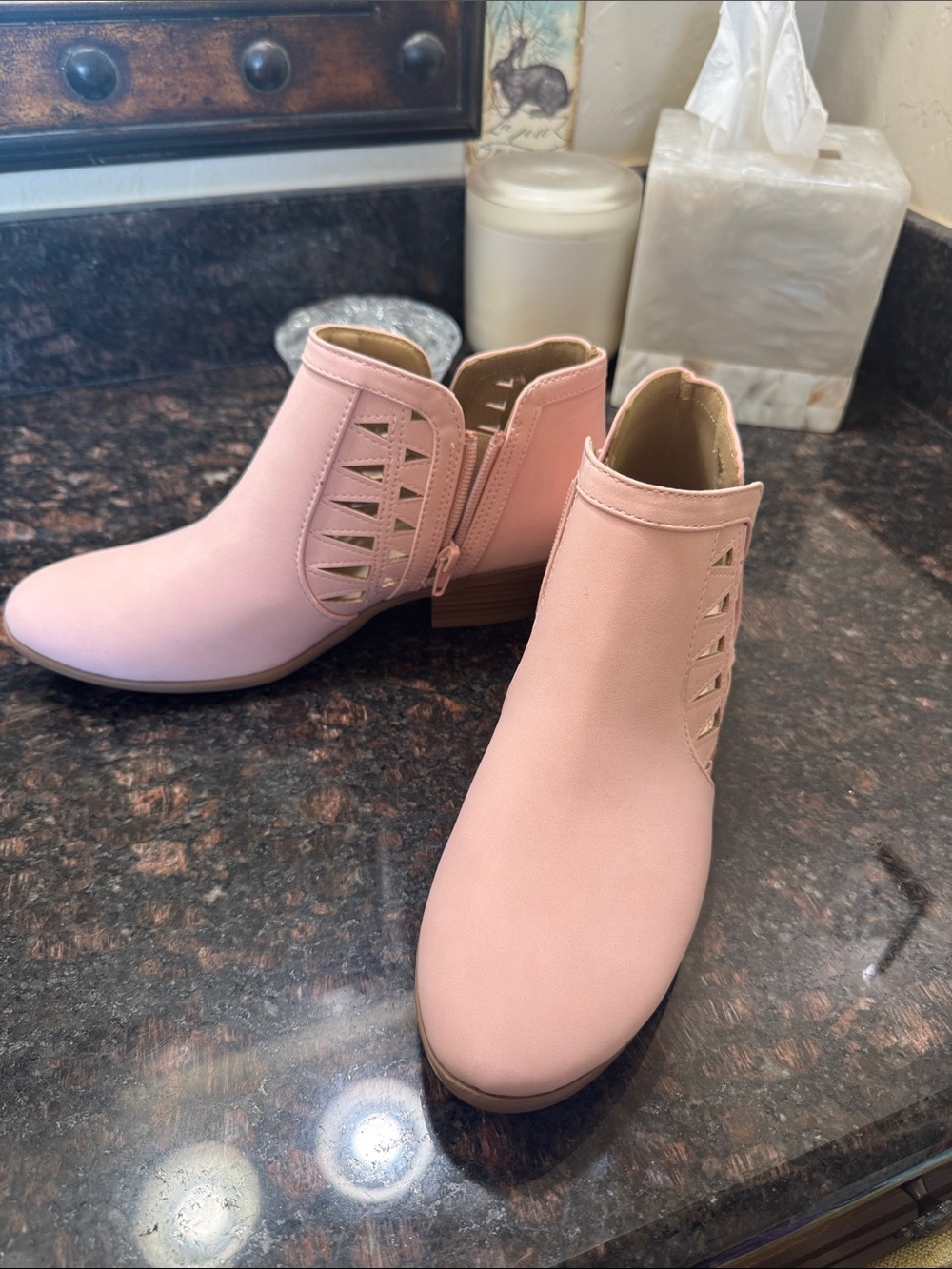 Soda Pink Cutout Ankle Booties